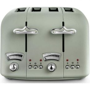 영국 드롱기 토스터 DeLonghi Argento Flora CT04.GR 4 Slice Toaster Peppermint Green 1681289