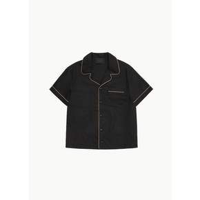 시몬로샤 26SS Fitted Piped Shirt, Black