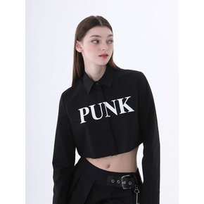 0 1 punk crop shirt - BLACK