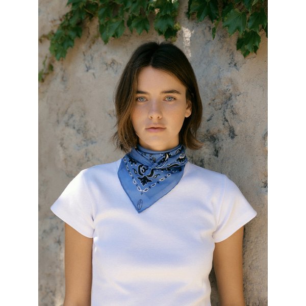 Cotton Paisley Bandana Scarf - Airy Blue