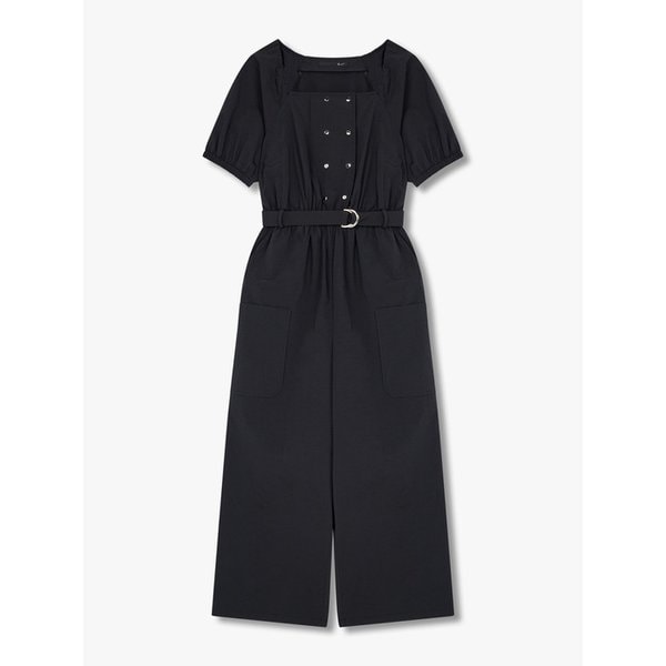 스퀘어 넥 벨티드 점프수트_블랙 7255237117