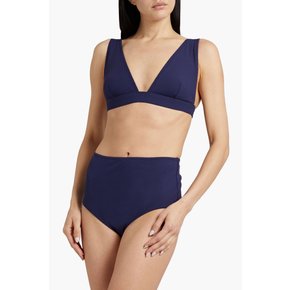 Ribbed triangle bikini top 블루 1647597285201882