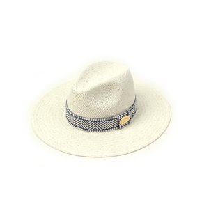 Blue Mono Line Swing White Fedora 여름페도라