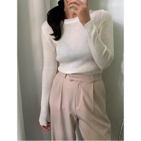 라운드넥 데일리 심플 골지 긴팔 니트  WIBAOP014 _P356431779