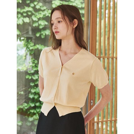 Nouve 브이넥 써머 가디건 - 베이지 / V-Neck Summer Cardigan - Beige
