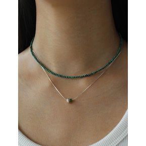 [Silver 925] Gem Necklace (Malachite)