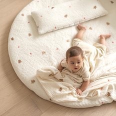 순수 원형러그 100 자수(커버+솜)