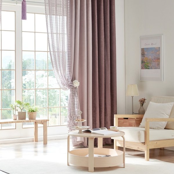 뷰하우스 겐트 아일렛 투톤 암막커튼 풀세트 중형