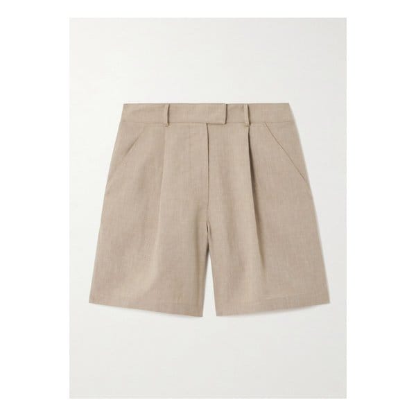 브루넬로쿠치넬리 플리츠 리넨 울 혼방 쇼츠 브라운 1647597332927253