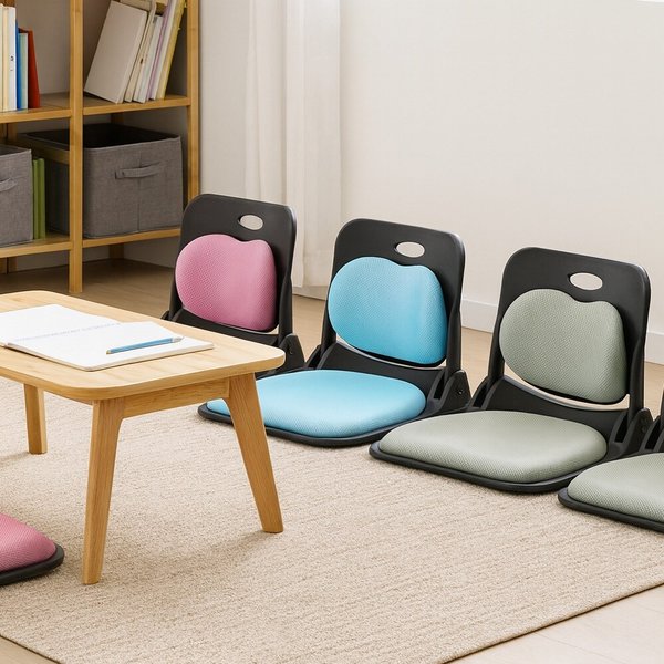 푹신 도톰 허리편한 등받이 접이식 좌식의자 10colors (FB5103)