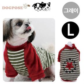 OP 도그포즈 트랜디 패션 (그레이) (L) (강아지 옷)