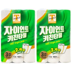T STANDARD 자이언트 키친타올 100매 12롤 2개 ( 24롤)
