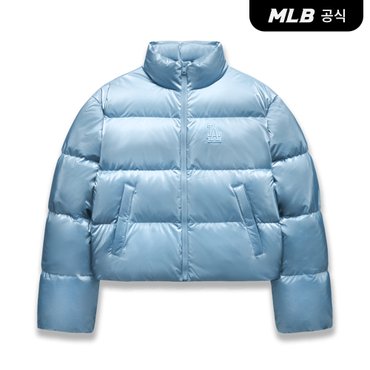 MLB [엠엘비코리아공식] 여성 크롭 메탈 유광 커브 패딩 LA (Sky blue)