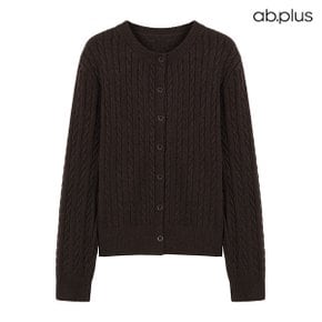 [ab.plus/신상] 라운드넥 꽈배기 니트 가디건 (LSA1MY40A)