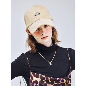 LOGO CORDUROY BEIGE BALL CAP