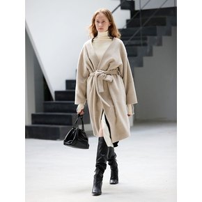 Wool alpaca minimal robe-coat