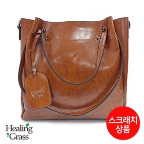 [스크레치]소가죽 숄더백 수납력 좋은 다용도 데일리 토트백 (크로스끈) HGCL3532BR-S