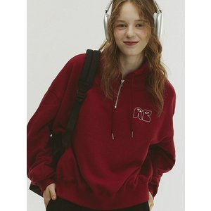 비트윈에이앤비 High Neck String Sweatshirt_Deep Red