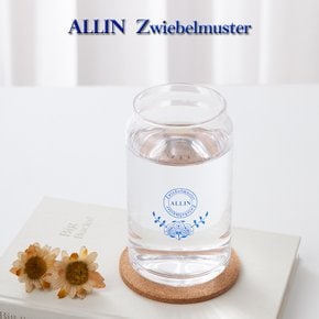 ALLIN 알린 쯔비벨블루 북유럽풍 비어캔글라스 카페유리컵 480ML (알린코르크컵받침1P증정)