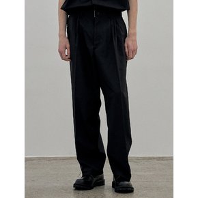 4-tuck line pants (dark navy)