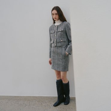 뮤제 MIENNE Tweed Wool Mini Skirt_Black