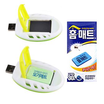 오너클랜 모기 방지 USB 훈증기 휴대용 전자 모기향 + 리필용