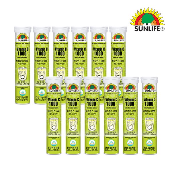 발포 비타민 C 1000 레몬/라임맛 (20정) x 12병