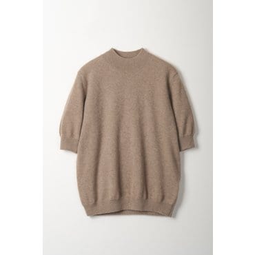 테라누고 cashmere 100%  half-neck sleeve knit top - Brown