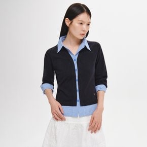 WOMAN 체크 셔츠 레이어드 가디건 [NAVY] / GF7LKC530
