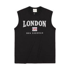 남성 런던 배색 나시 티셔츠 블랙 BNBTS234M