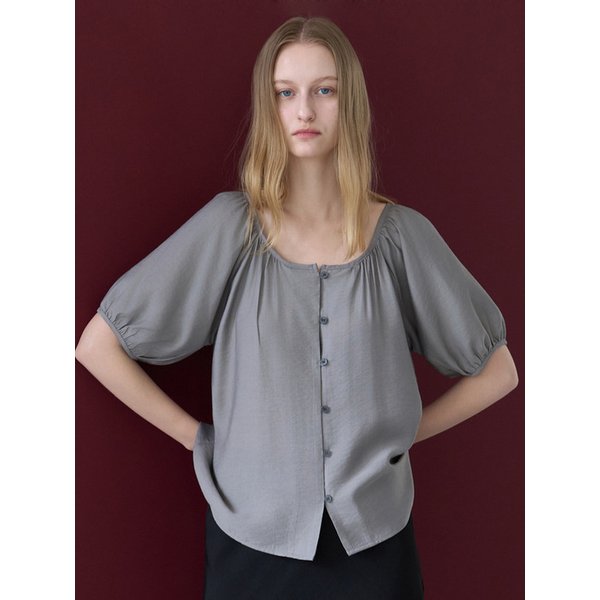 브리즈 버튼 블라우스 그레이 amr2321