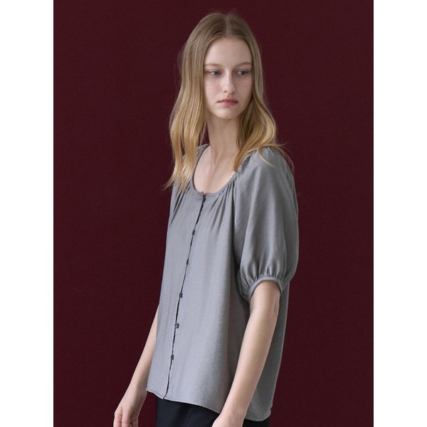브리즈 버튼 블라우스 그레이 amr2321