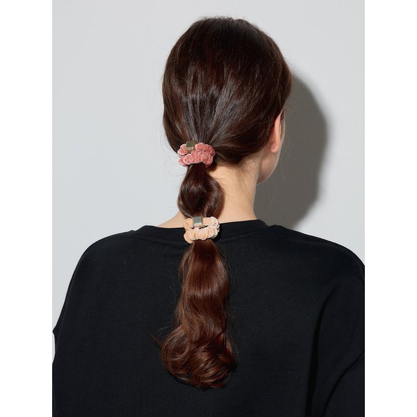 LB_Velvet cube hair scrunchie_2color