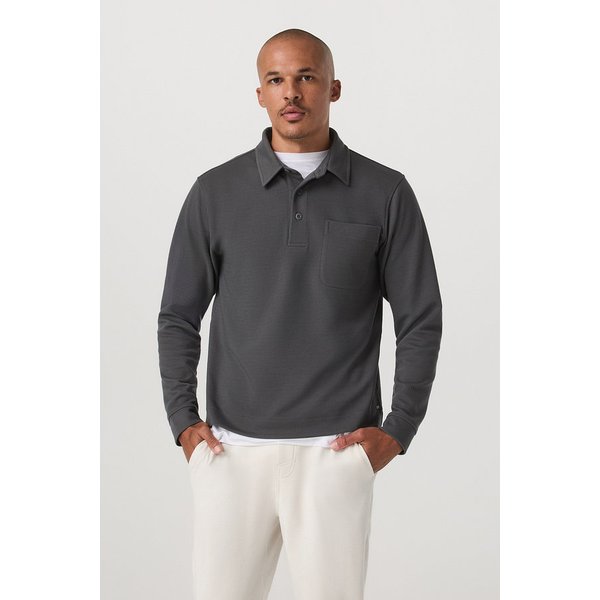 [남성] 긴팔 와플 폴로_다크 그레이 VR16121051000