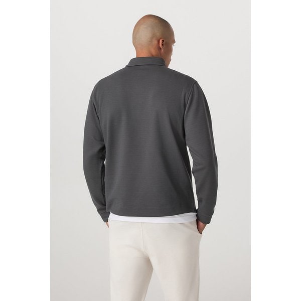 [남성] 긴팔 와플 폴로_다크 그레이 VR16121051000