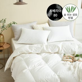 여름용 시베리아 숨 쉬는 텐셀 구스 이불(솜털80) - 퀸400g