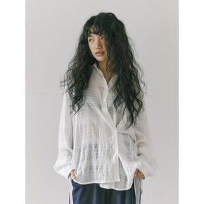 Sheer check shirt / White