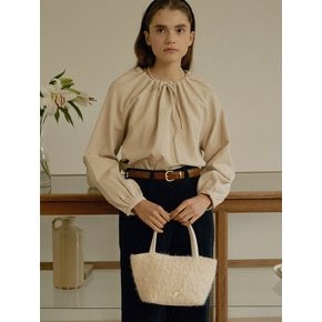 T Hairy Wool Tote Bag_Butter