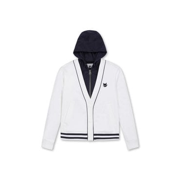 왁 골프 (WWTBA24605IVX)Women Fake layered hoodie cardigan