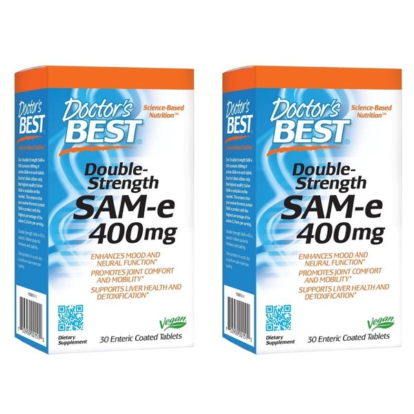 닥터스 베스트 더블 스트렝스 SAM-e 샘이 400mg 30캡슐 X 2통 장용코팅 타블렛