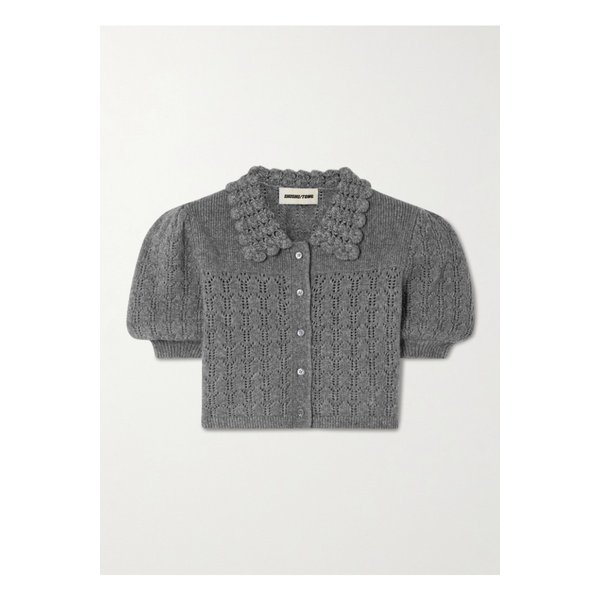 크롭 포인텔 니트 울 혼방 가디건 그레이 46376663162889019