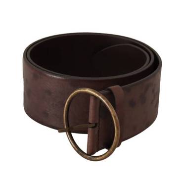 이스퀘어 4841657 Dolce  Gabbana Elegant Leather Belt with Logo Womens Buckle