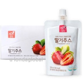 맑은농장 딸기 주스 무설탕 어린이 음료 100ml 10개입