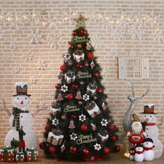 제이큐 크리스마스 뉴리얼 솔잎트리 풀세트장식 포함 전구 300cm