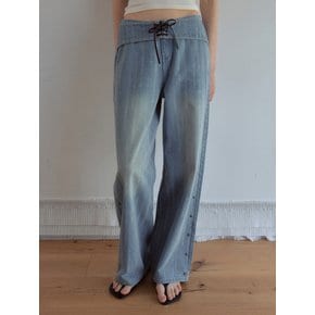 Eyelet Brushed Denim Pants_Medium Blue(OCB6PT07)
