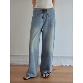 Eyelet Brushed Denim Pants_Medium Blue(OCB6PT07)