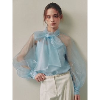 에스블랑 Celine / Puff Ribbon Blouse (2color)