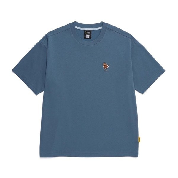 [여주점] N252UTS030 동물 와펜 세미오버핏 반팔 티셔츠 TURQUOISE