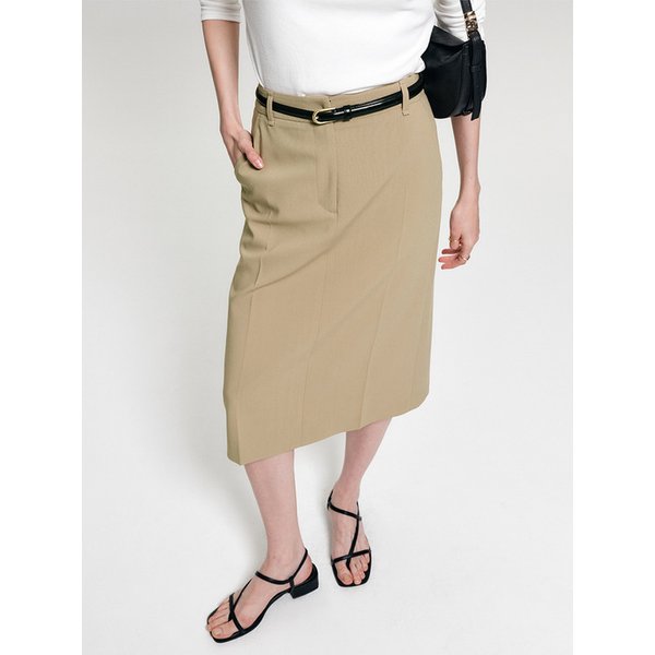 세렌 H라인 미디 스커트_베이지 / SEREN H LINE MIDI SKIRT_BEIGE