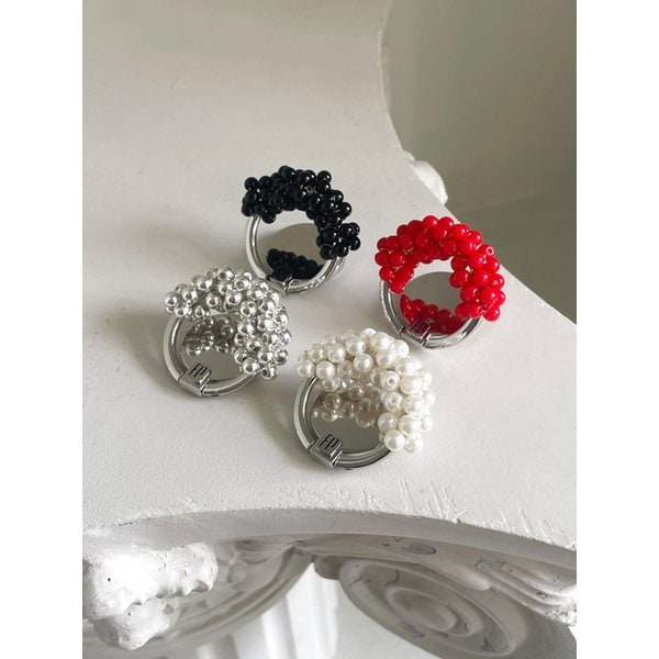 bubble pearl & beads ring grip tok (4colors)